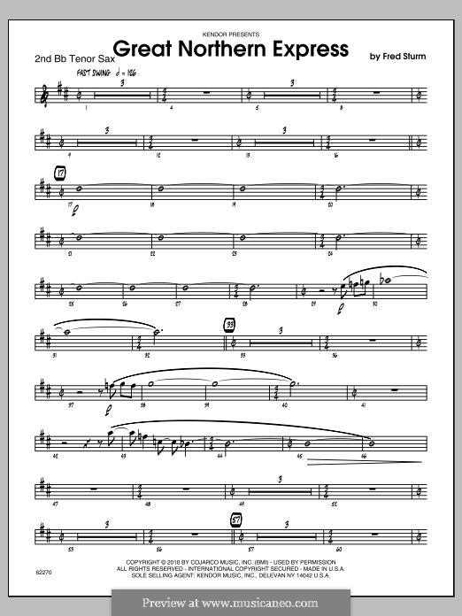 Great Northern Express: Tenor Sax 2 part by Fred Sturm