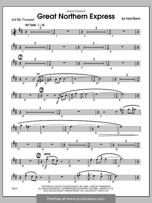 Great Northern Express: 3rd Bb Trumpet part by Fred Sturm