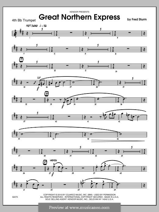 Great Northern Express: 4th Bb Trumpet part by Fred Sturm