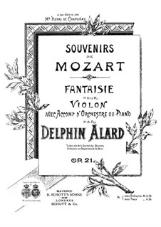 Erinnerungen an Mozart. Fantasie, Op.21: Partitur by Jean Delphin Alard
