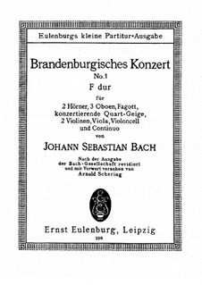 Brandenburgisches Konzert Nr.1 in F-Dur, BWV 1046: Teile I, II by Johann Sebastian Bach
