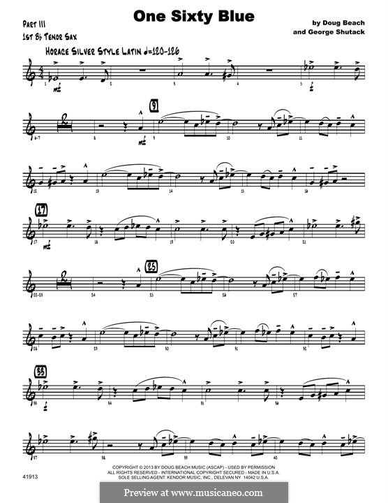 One Sixty Blue: 1st Bb Tenor Saxophone part by Doug Beach, George Shutack