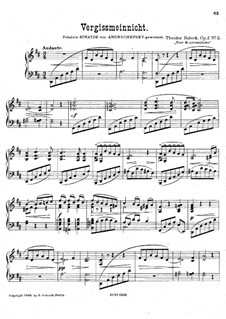 Vergissmeinnicht, Op.2 No.2: Vergissmeinnicht by Theodor Bubeck