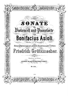 Sonate für Cello und Klavier in C-Dur: Partitur by Bonifazio Asioli