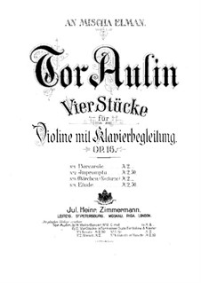 Vier Stücke für Violine und Klavier, Op.16: Nr.1 Barkarole by Tor Aulin