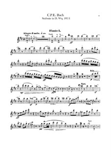 Sinfonie in Nr.1 D-dur, H 663 Wq 183:1: Flötenstimme by Carl Philipp Emanuel Bach