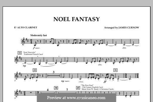 Noel Fantasy: Eb Alto Clarinet part by James Curnow