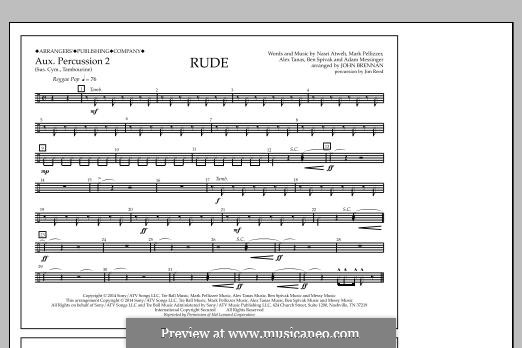Marching Band version: Aux. Perc. 2 part by Adam Messinger, Nasri Atweh, Mark Pellizzer, Alex Tanas, Ben Spivak