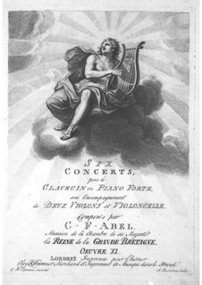 Sechs Konzerte für Streicher und Tasteninstrument, Op.11: Tasteninstrumentstimme by Carl Friedrich Abel