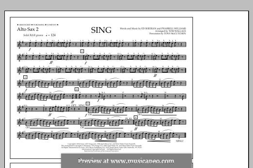 Sing (arr. Tom Wallace): Alto Sax 2 part by Ed Sheeran, Pharrell Williams