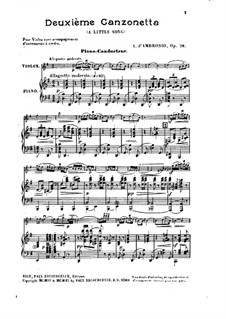Canzonetta Nr.2, Op.28: Direktion by Alfredo D'Ambrosio