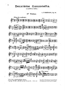 Canzonetta Nr.2, Op.28: Violinstimme I by Alfredo D'Ambrosio