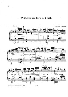 Sonate für Violine Nr.2 in a-Moll, BWV 1003: Präludium, Fuge und Andante. Bearbeitung für Klavier by Johann Sebastian Bach
