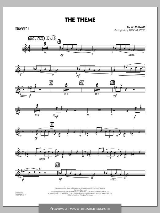The Theme: Trumpet 1 part by Miles Davis