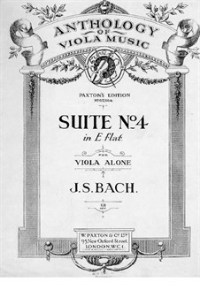 Suite für Cello Nr.4 in Es-Dur, BWV 1010: Bearbeitung für Bratsche by Johann Sebastian Bach