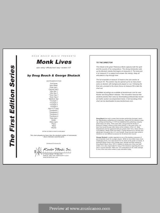 Monk Lives: Vollpartitur by Doug Beach, George Shutack