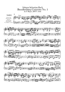 Brandenburgisches Konzert Nr.1 in F-Dur, BWV 1046: Cembalostimme by Johann Sebastian Bach