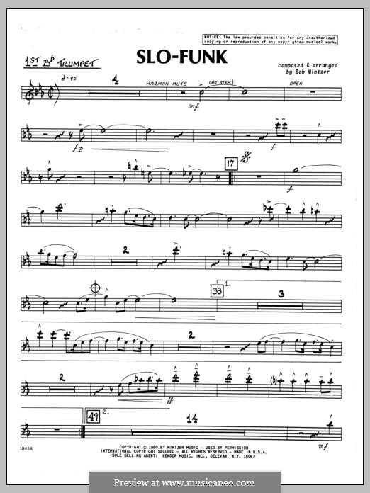 Slo-Funk: 1st Bb Trumpet part by Bob Mintzer