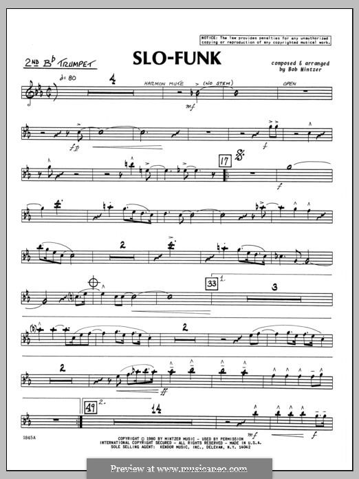 Slo-Funk: 2nd Bb Trumpet part by Bob Mintzer
