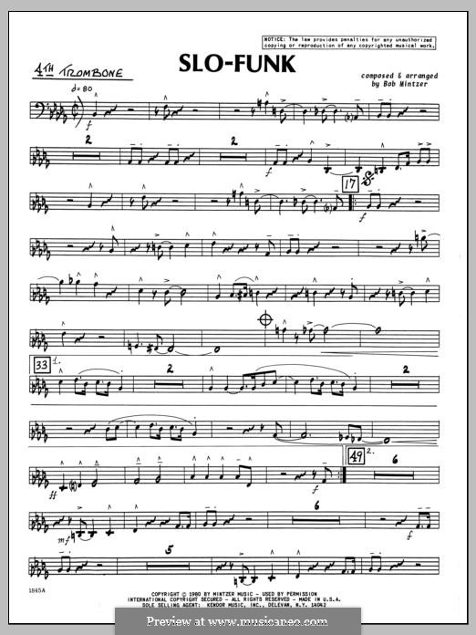 Slo-Funk: 4th Trombone part by Bob Mintzer