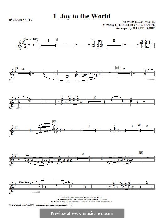 We Come with Joy Orchestration: Clarinet 1 & 2 part by Georg Friedrich Händel