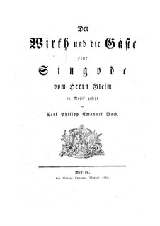 Der Wirth und die Gäste, H 699 Wq 201: Partitur by Carl Philipp Emanuel Bach