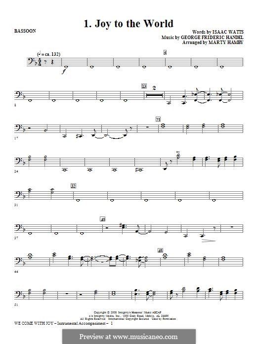 We Come with Joy Orchestration: Fagottstimme by Georg Friedrich Händel