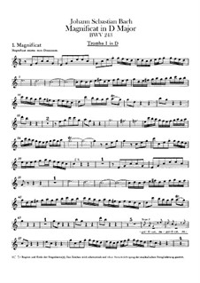 Magnificat in D-Dur, BWV 243: Trompetenstimmen I-III by Johann Sebastian Bach