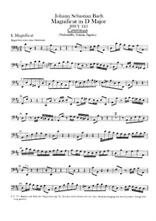Magnificat in D-Dur, BWV 243: Basso Continuo Stimme by Johann Sebastian Bach
