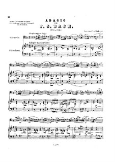 Sonate für Violine und Basso Continuo in e-Moll, BWV 1023: Adagio. Bearbeitung für Cello und Klavier by Johann Sebastian Bach