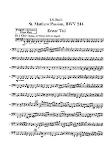 Complete Oratorio: Orchester I, Fagottstimme by Johann Sebastian Bach