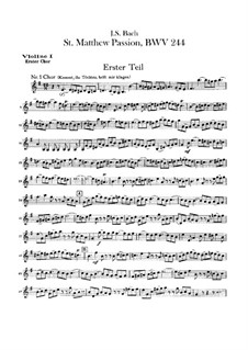 Complete Oratorio: Orchester I, Violinstimme I by Johann Sebastian Bach