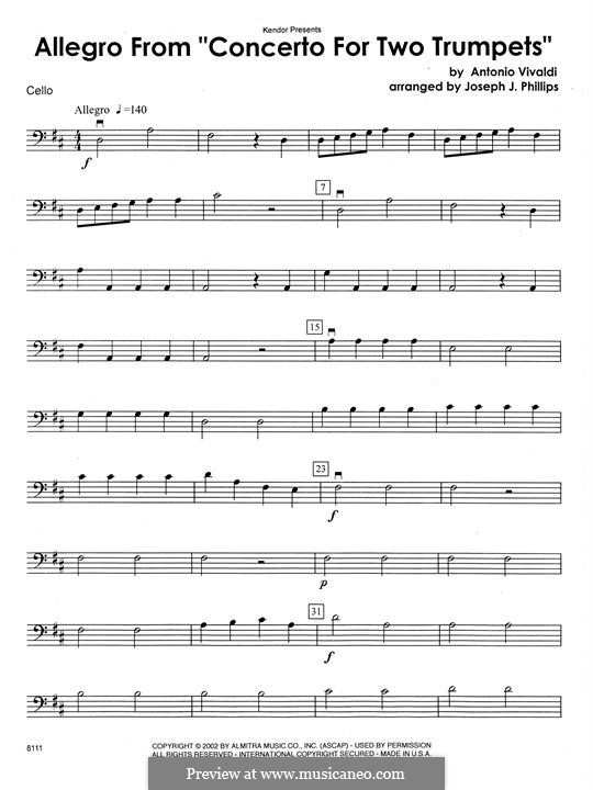 Konzert für zwei Trompeten und Streicher in C-Dur, RV 537: Cellostimme by Antonio Vivaldi
