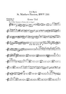 Complete Oratorio: Orchester II, Violinstimme I by Johann Sebastian Bach