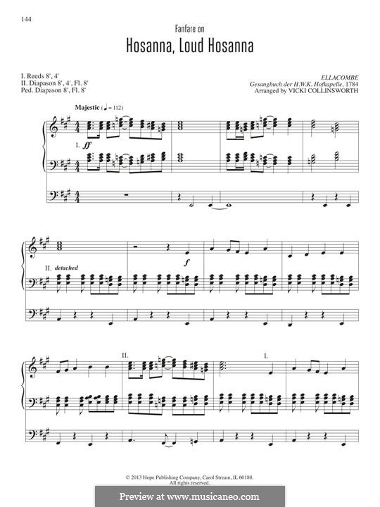 Hosanna, Loud Hosanna: Für Orgel by Unknown (works before 1850)