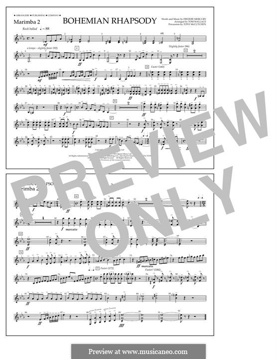 Marching Band version: Marimba 2 part by Freddie Mercury