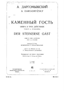 Der steinerne Gast: Klavierauszug mit Singstimmen by Alexander Sergeyevich Dargomyschski