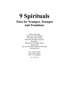 9 Spirituals Trios: For trumpet, trumpet and trombone by folklore
