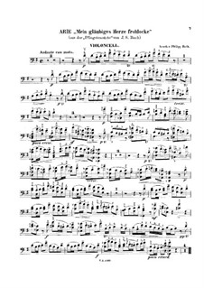 Also hat Gott die Welt geliebt, BWV 68: Arie 'Mein gläubiges Herze'. Bearbeitung für Cello und Klavier – Cellostimme by Johann Sebastian Bach