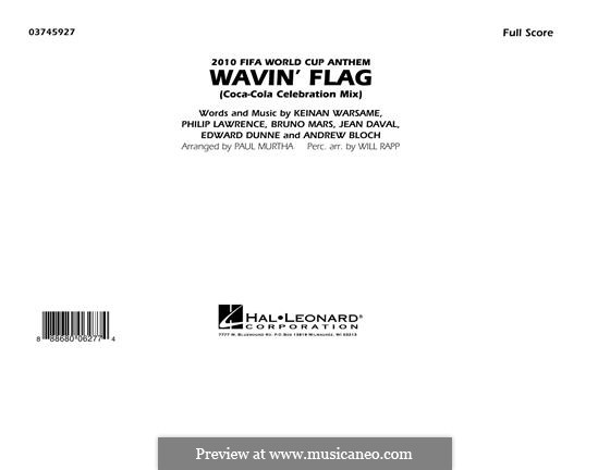 Wavin' Flag (Coca-Cola Celebration Mix) 2010 FIFA World Cup Anthem: Vollpartitur by Jean Daval, Keinan Abdi Warsame, Bruno Mars, Philip Lawrence