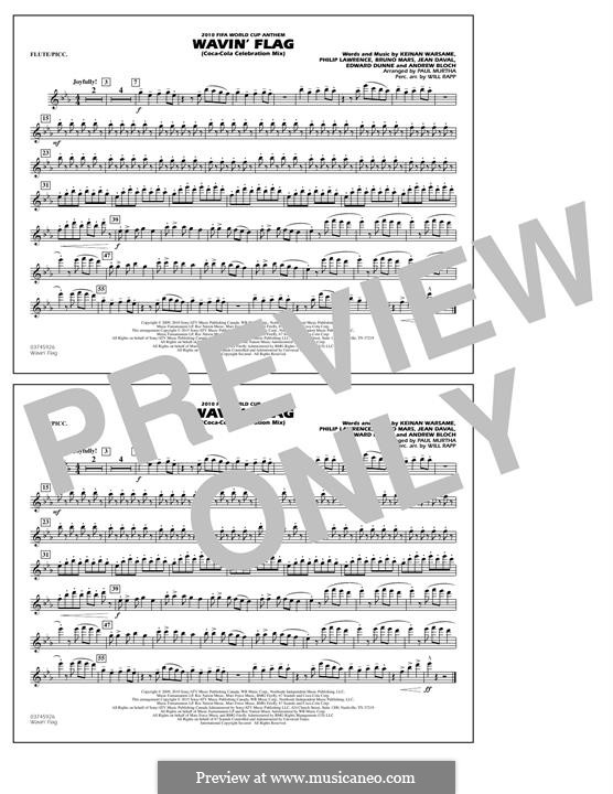 Wavin' Flag (Coca-Cola Celebration Mix) 2010 FIFA World Cup Anthem: Flute/Piccolo part by Jean Daval, Keinan Abdi Warsame, Bruno Mars, Philip Lawrence