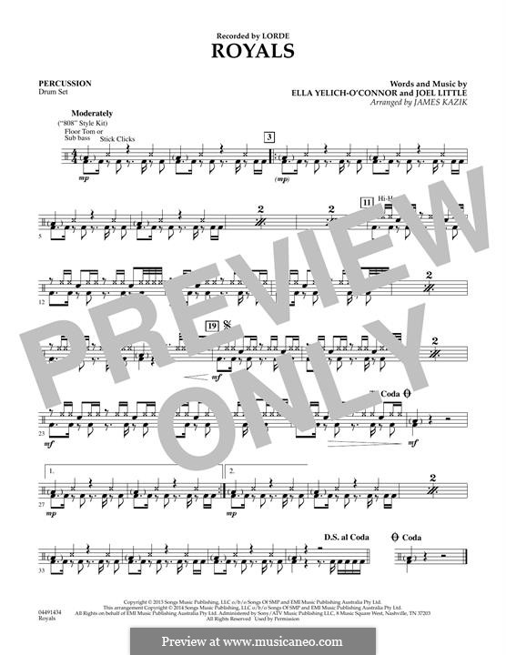 Royals (Orchestra version): Schlagzeugstimme by Ella Yelich-O'Connor, Joel Little