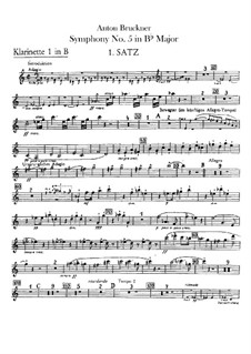 Sinfonie Nr.5 in B-Dur, WAB 105: Klarinettenstimmen by Anton Bruckner