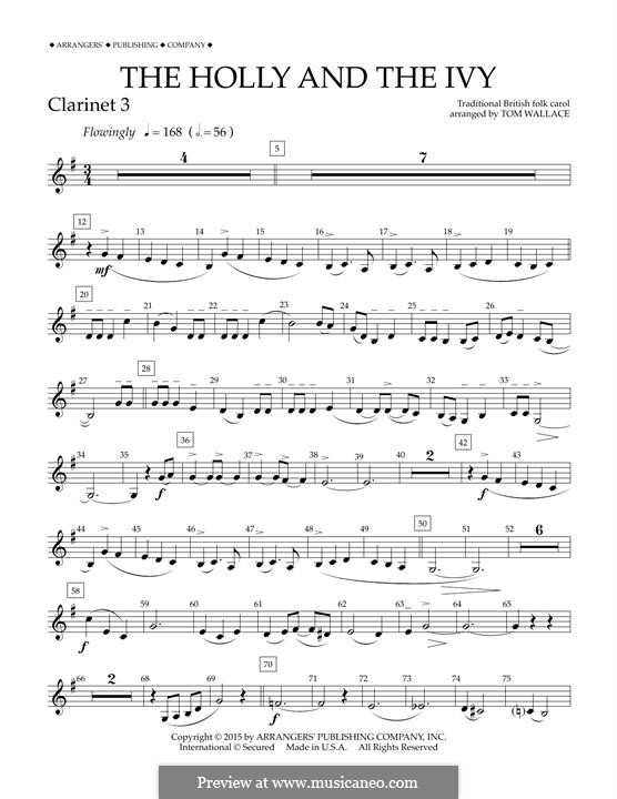 Concert Band version: Bb Clarinet 3 part by folklore
