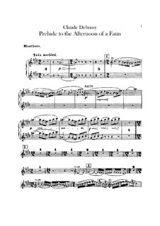 Prélude à l'après-midi d'un faune (Vorspiel zum Nachmittag eines Faunes), L.86: Oboen- und Englischhornstimmen by Claude Debussy