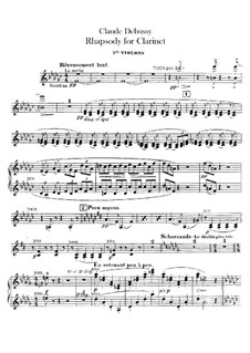 Rhapsodie Nr.1 in Ges-Dur, L.116: Violinstimme II by Claude Debussy