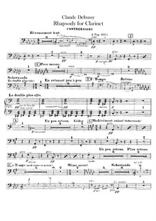Rhapsodie Nr.1 in Ges-Dur, L.116: Kontrabass-Stimme by Claude Debussy