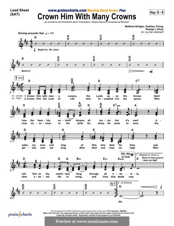 Crown Him with Many Crowns: Für Keyboard by George Job Elvey