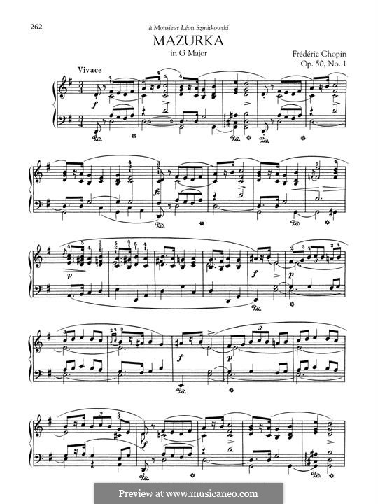 Mazurkas, Op.50: No.1 in G Major by Frédéric Chopin