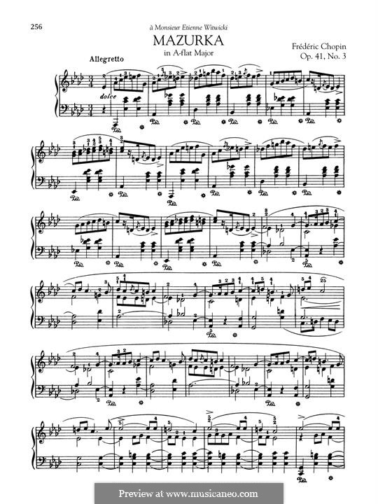 Mazurkas, Op.41: No.4 in A flat Major by Frédéric Chopin